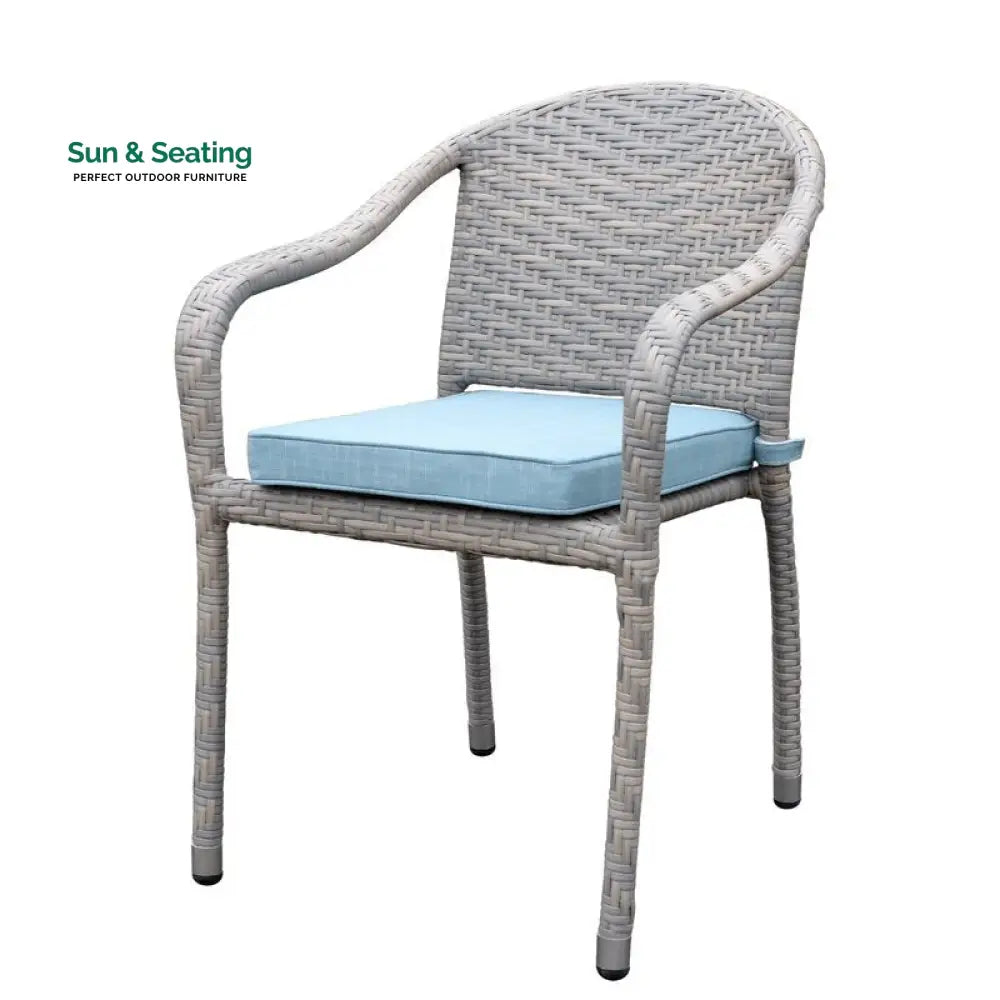 Toshi Outdoor Patio Seating Set 2 Chairs and 1 Table Set (Grey) Coffee Table Sets