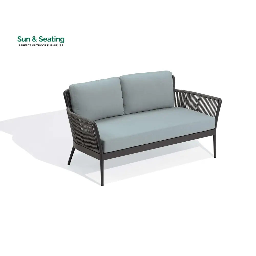 Trecla Outdoor Garden Balcony Sofa Set 2 Seater 2 Single Seater 1 Center Table Set (Dark Grey) Braided and Rope Sofa