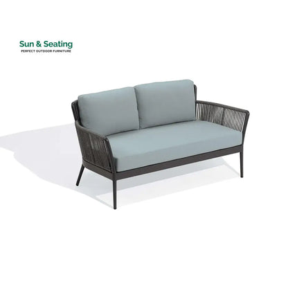 Trecla Outdoor Garden Balcony Sofa Set 2 Seater 2 Single Seater 1 Center Table Set (Dark Grey) Braided and Rope Sofa