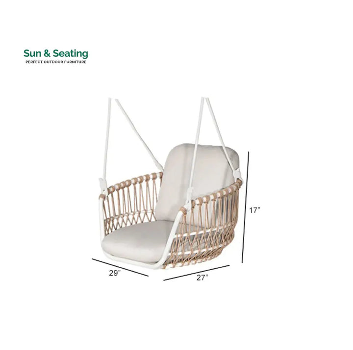Tresso Single Seater Hanging Swing Without Stand For Balcony Garden Swing (Tan) Braided &amp; Rope Swings