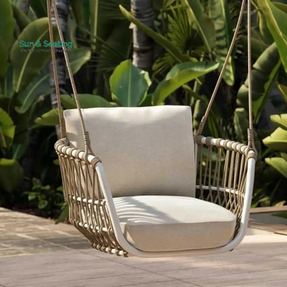 Tresso Single Seater Hanging Swing Without Stand For Balcony Garden Swing (Tan) Braided &amp; Rope Swings