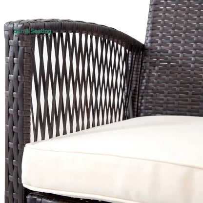 Trevisan Outdoor Sofa Set 2 Seater 2 Single seater and 1 Center Table (Brown + White) Sofa Sets