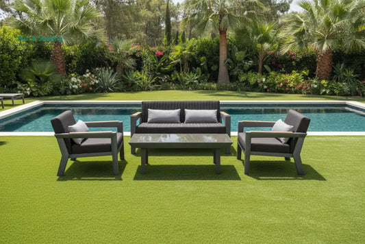 Trevisani Outdoor Sofa Set 2 Seater 2 Single seater and 1 Center Table (Grey) Sofa Sets