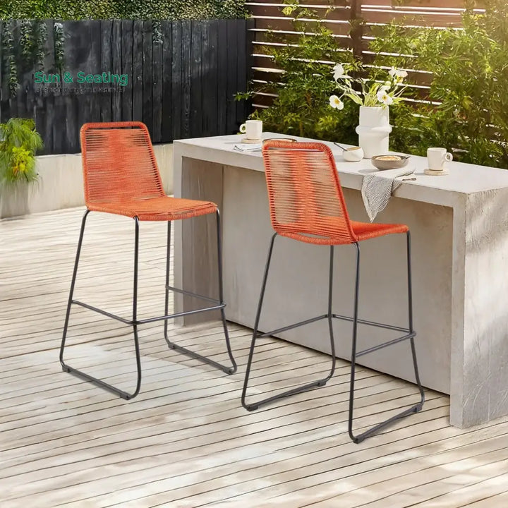 Trisha 2-Piece Outdoor Rope Bar Chairs – Stylish Comfort Built to Last Bar Chairs