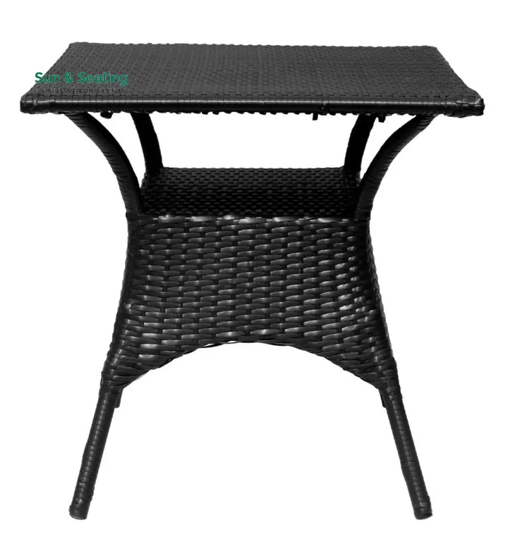 Trudy Outdoor Patio Seating Set 2 Chairs and 1 Table Set (Black) Coffee Table Sets