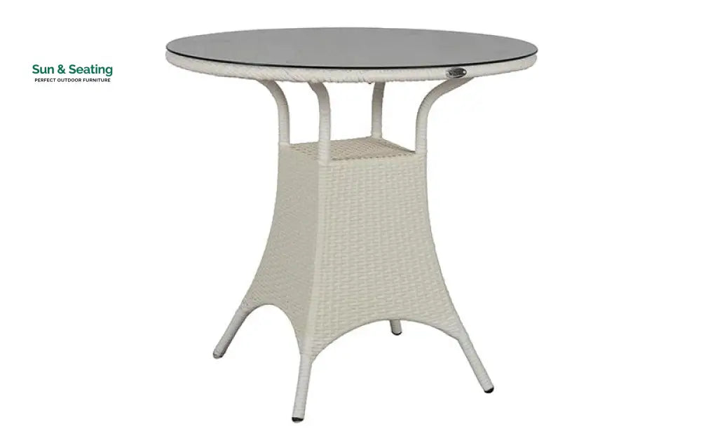 Tubl Outdoor Patio Seating Set 4 Chairs and 1 Table Set (White) Coffee Table Sets