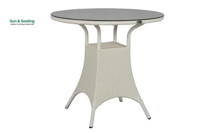 Tubl Outdoor Patio Seating Set 4 Chairs and 1 Table Set (White) Coffee Table Sets