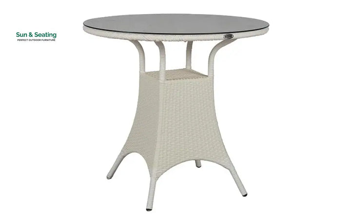 Tubl Outdoor Patio Seating Set 4 Chairs and 1 Table Set (White) Coffee Table Sets