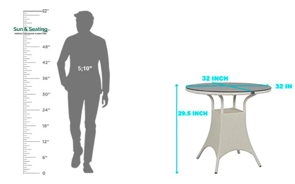 Tubl Outdoor Patio Seating Set 4 Chairs and 1 Table Set (White) Coffee Table Sets