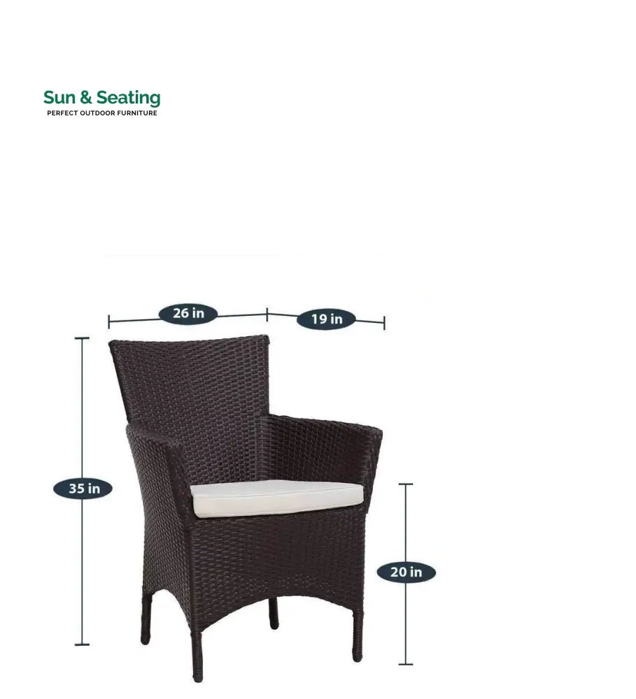 Tukur Outdoor Patio Seating Set 2 Chairs and 1 Table Set (Brown) Coffee Table Sets