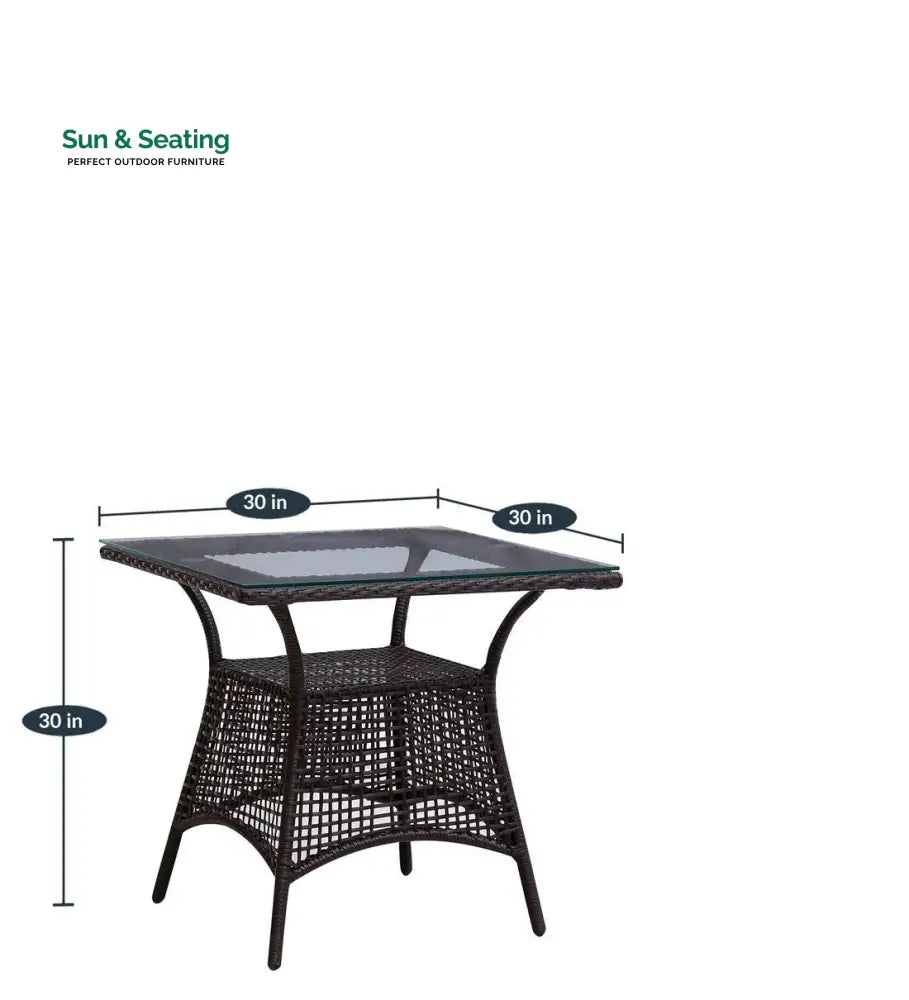 Tukur Outdoor Patio Seating Set 2 Chairs and 1 Table Set (Brown) Coffee Table Sets
