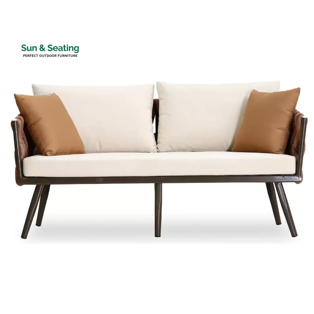 tya Kisele Outdoor Sofa Set 2 Seater 2 Single seater and 1 Center Table (Brown) Braided &amp; Rope Sofa Sets