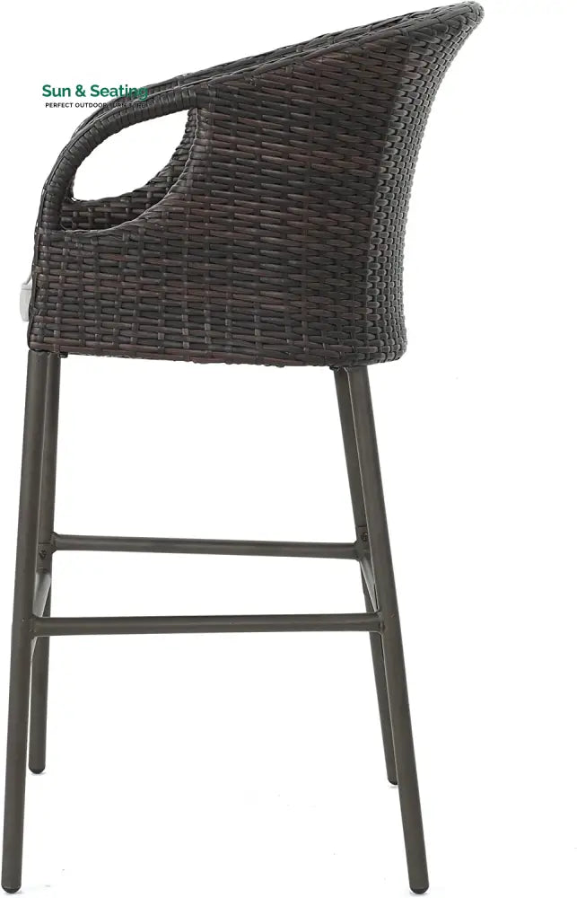 Udinesi Outdoor Patio Bar Chair 2 Chairs For Balcony (Brown) Bar Sets