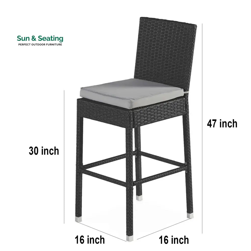 Udinesi Outdoor Patio Bar Sets 4 Chairs and 1 Table (Dark Brown) Bar Sets