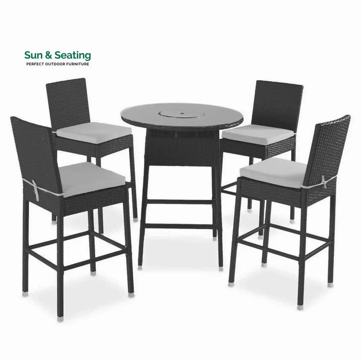 Udinesi Outdoor Patio Bar Sets 4 Chairs and 1 Table (Dark Brown) Bar Sets