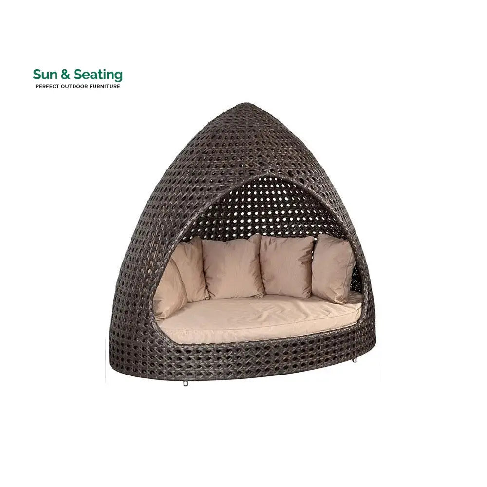 Udinesi Outdoor Poolside Sunbed With Cushion Daybed (Brown) Sunbed