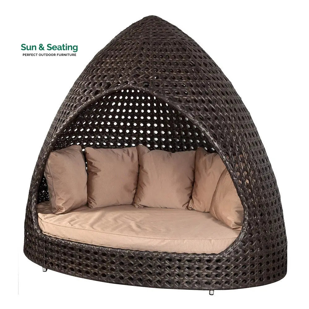 Udinesi Outdoor Poolside Sunbed With Cushion Daybed (Brown) Sunbed