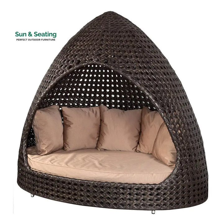 Udinesi Outdoor Poolside Sunbed With Cushion Daybed (Brown) Sunbed