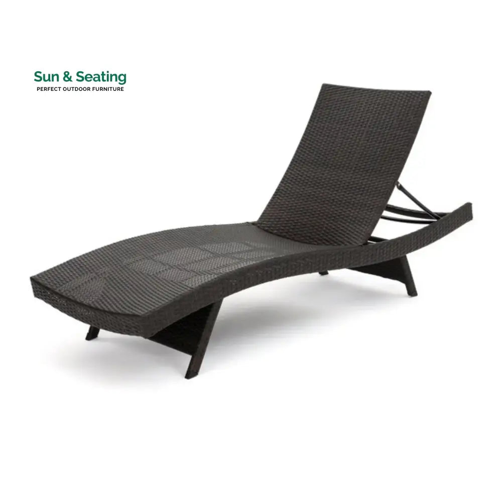 Udita Outdoor All-Weather HDPE Wicker Rattan Sunlounger Recliner with Side Table Lounger Set