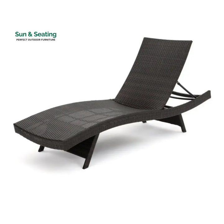 Udita Outdoor All-Weather HDPE Wicker Rattan Sunlounger Recliner with Side Table Lounger Set