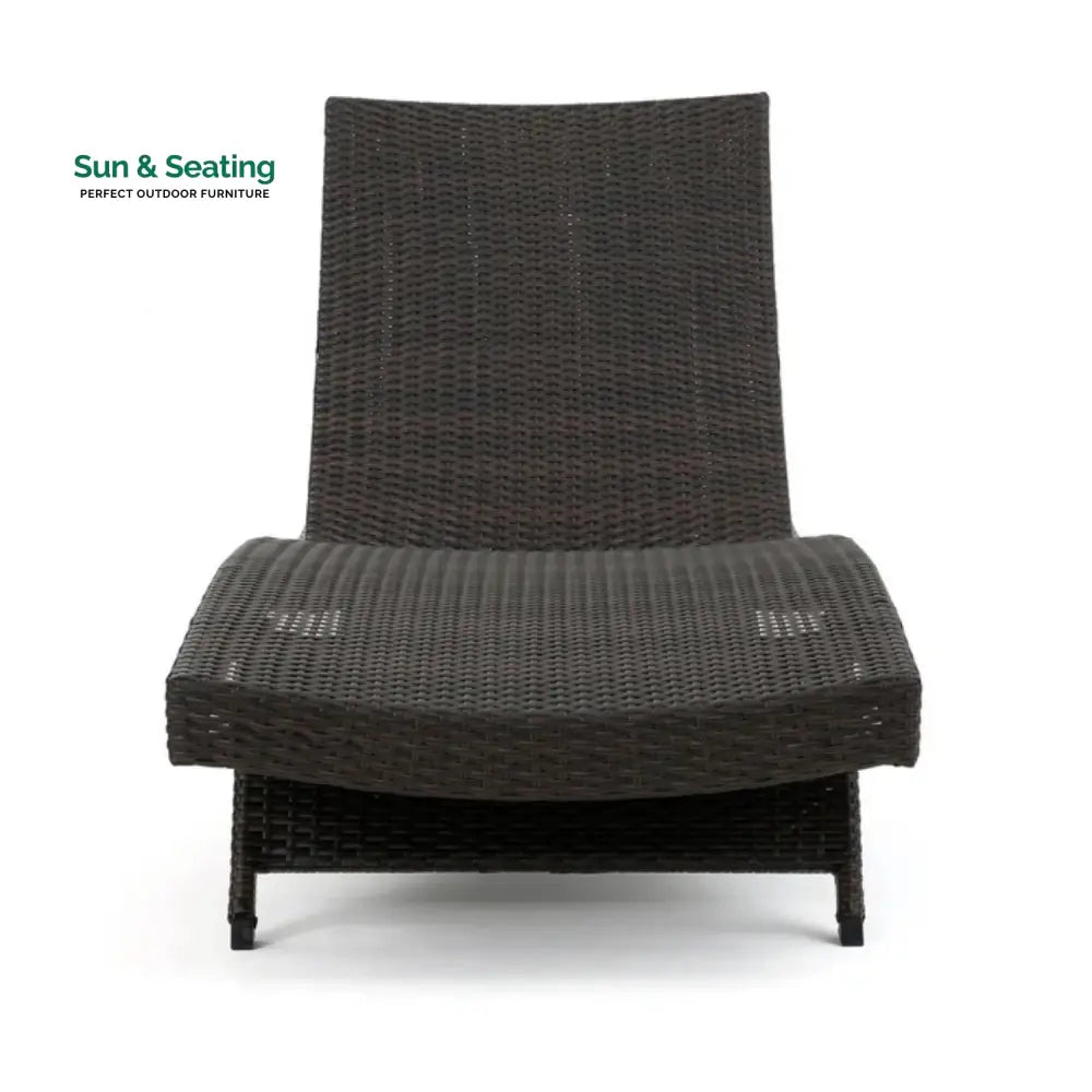 Udita Outdoor All-Weather HDPE Wicker Rattan Sunlounger Recliner with Side Table Lounger Set