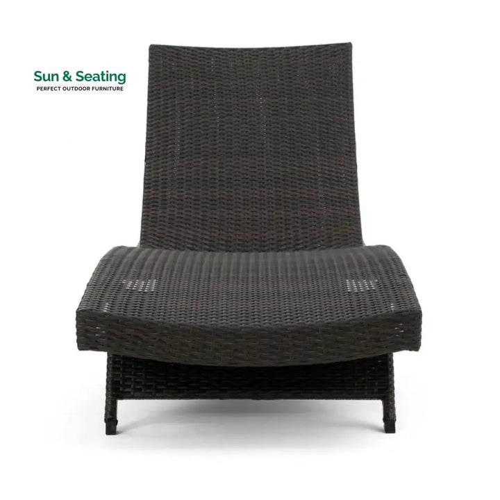 Udita Outdoor All-Weather HDPE Wicker Rattan Sunlounger Recliner with Side Table Lounger Set