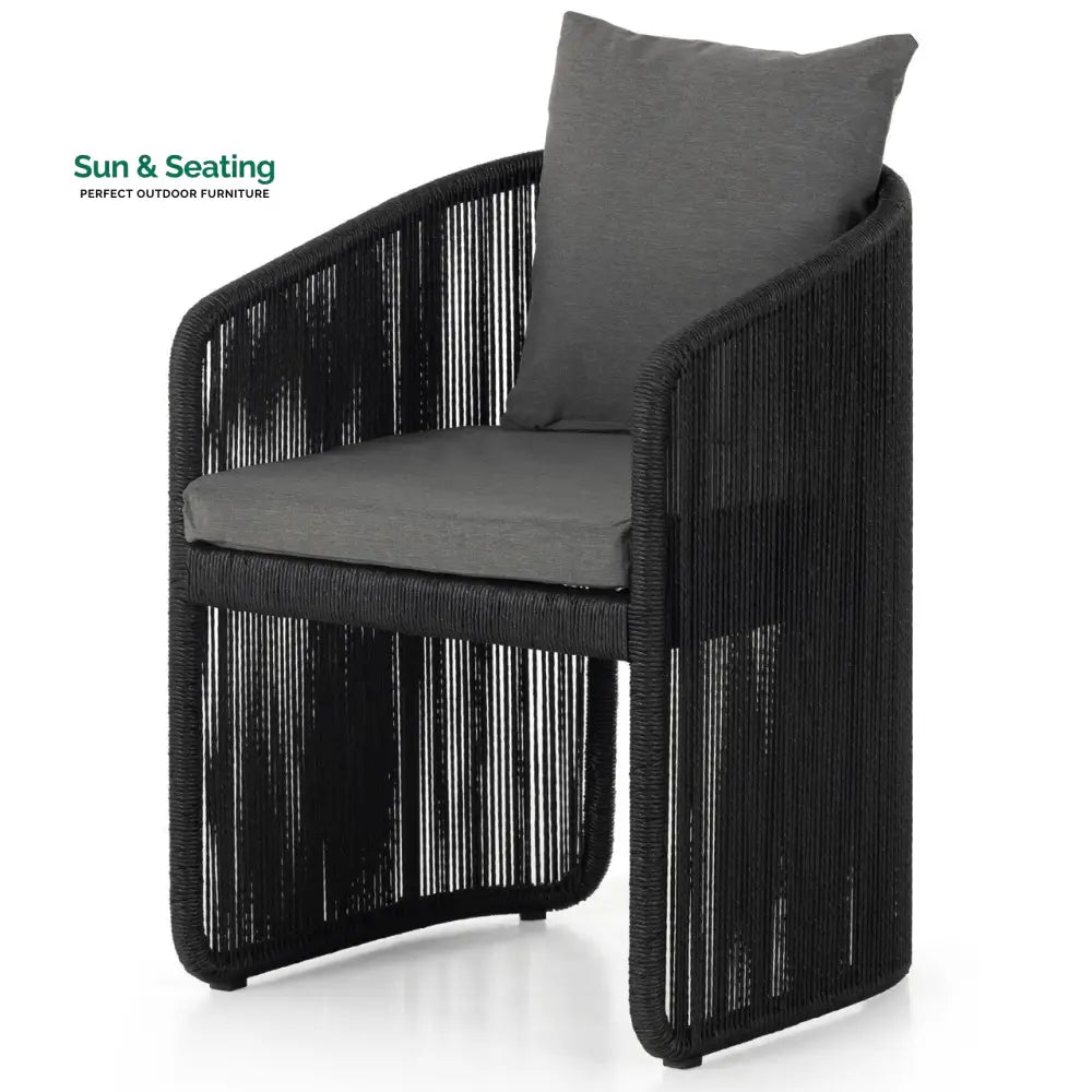 Ugo Outdoor Patio Seating Single chair (Black) Black + Dark Grey Coffee Table Sets
