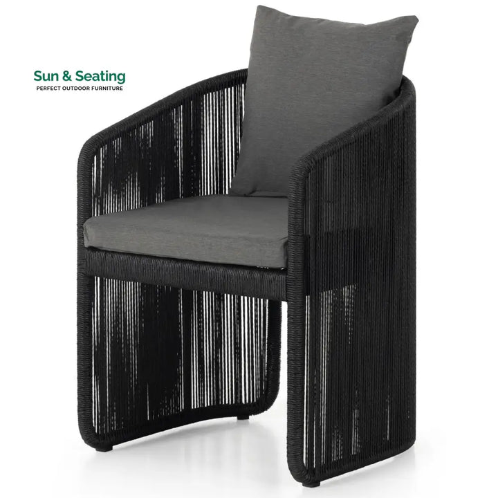 Ugo Outdoor Patio Seating Single chair (Black) Black + Dark Grey Coffee Table Sets
