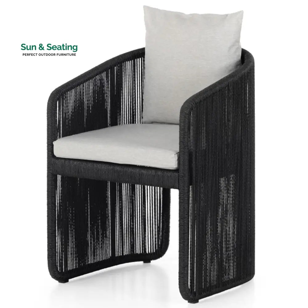 Ugo Outdoor Patio Seating Single chair (Black) Black + Grey Coffee Table Sets