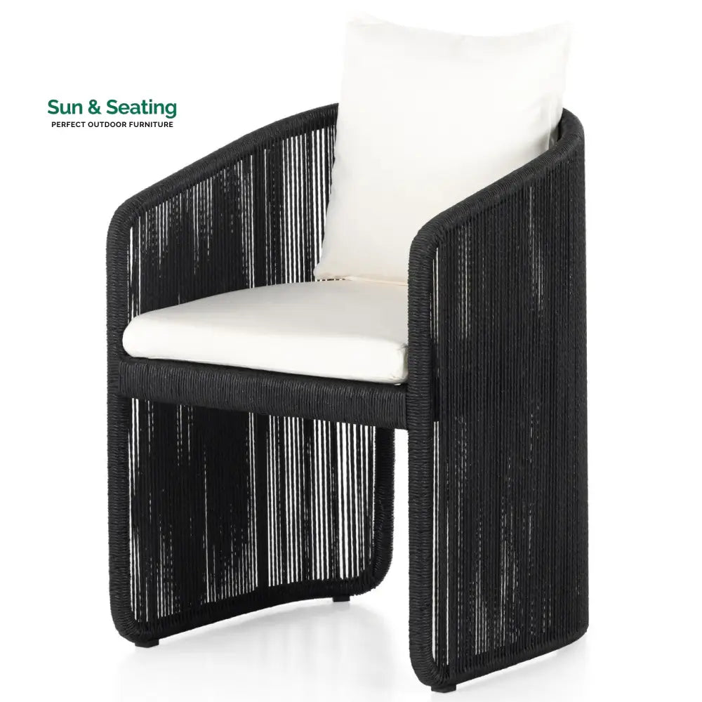 Ugo Outdoor Patio Seating Single chair (Black) Black + White Coffee Table Sets