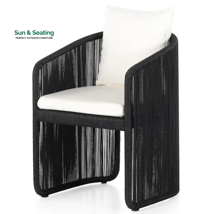 Ugo Outdoor Patio Seating Single chair (Black) Black + White Coffee Table Sets