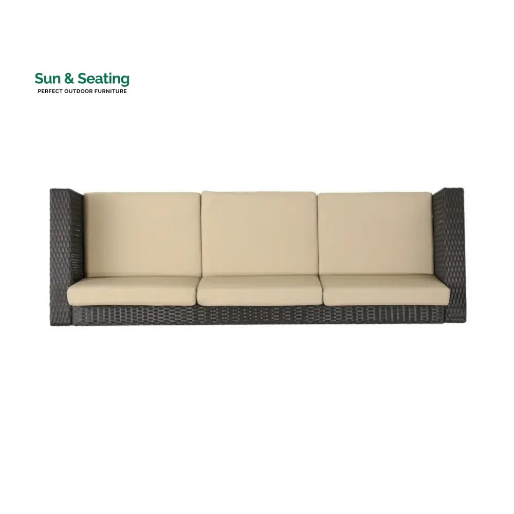 Ulfah Outdoor All-Weather Wicker 3-Seater Sofa Sofa Set