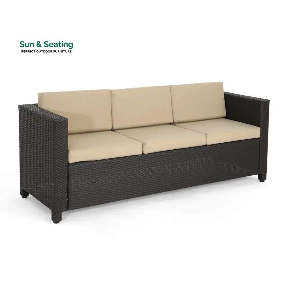 Ulfah Outdoor All-Weather Wicker 3-Seater Sofa Sofa Set