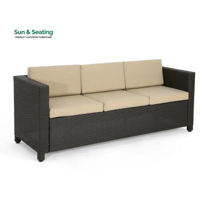 Ulfah Outdoor All-Weather Wicker 3-Seater Sofa Sofa Set