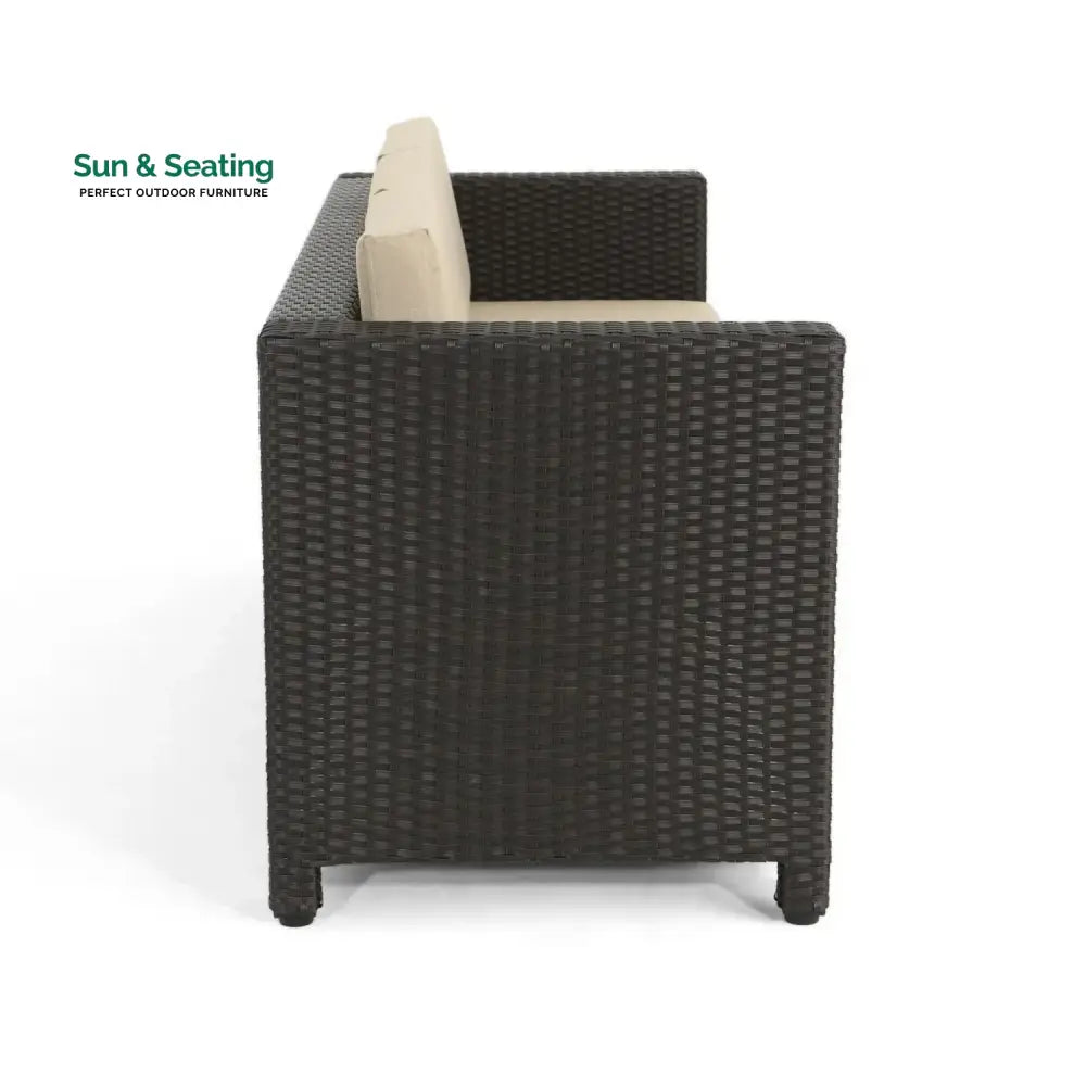 Ulfah Outdoor All-Weather Wicker 3-Seater Sofa Sofa Set