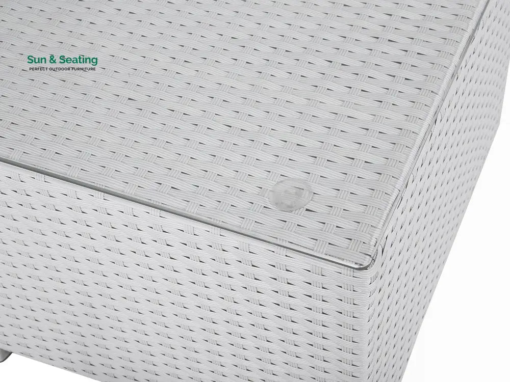 Ulva Outdoor Sofa Set 8 Seater Single Seater and 2 Center Table Set (White + Grey) Sofa Sets