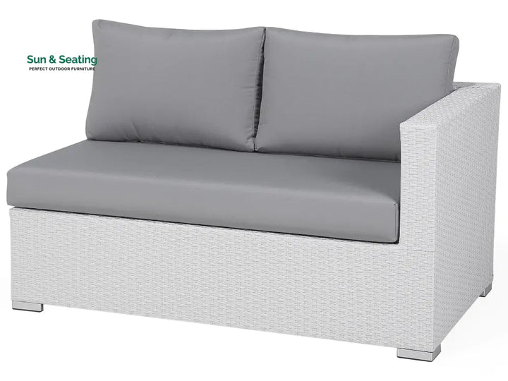Ulva Outdoor Sofa Set 8 Seater Single Seater and 2 Center Table Set (White + Grey) Sofa Sets