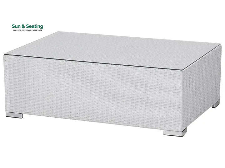 Ulva Outdoor Sofa Set 8 Seater Single Seater and 2 Center Table Set (White + Grey) Sofa Sets