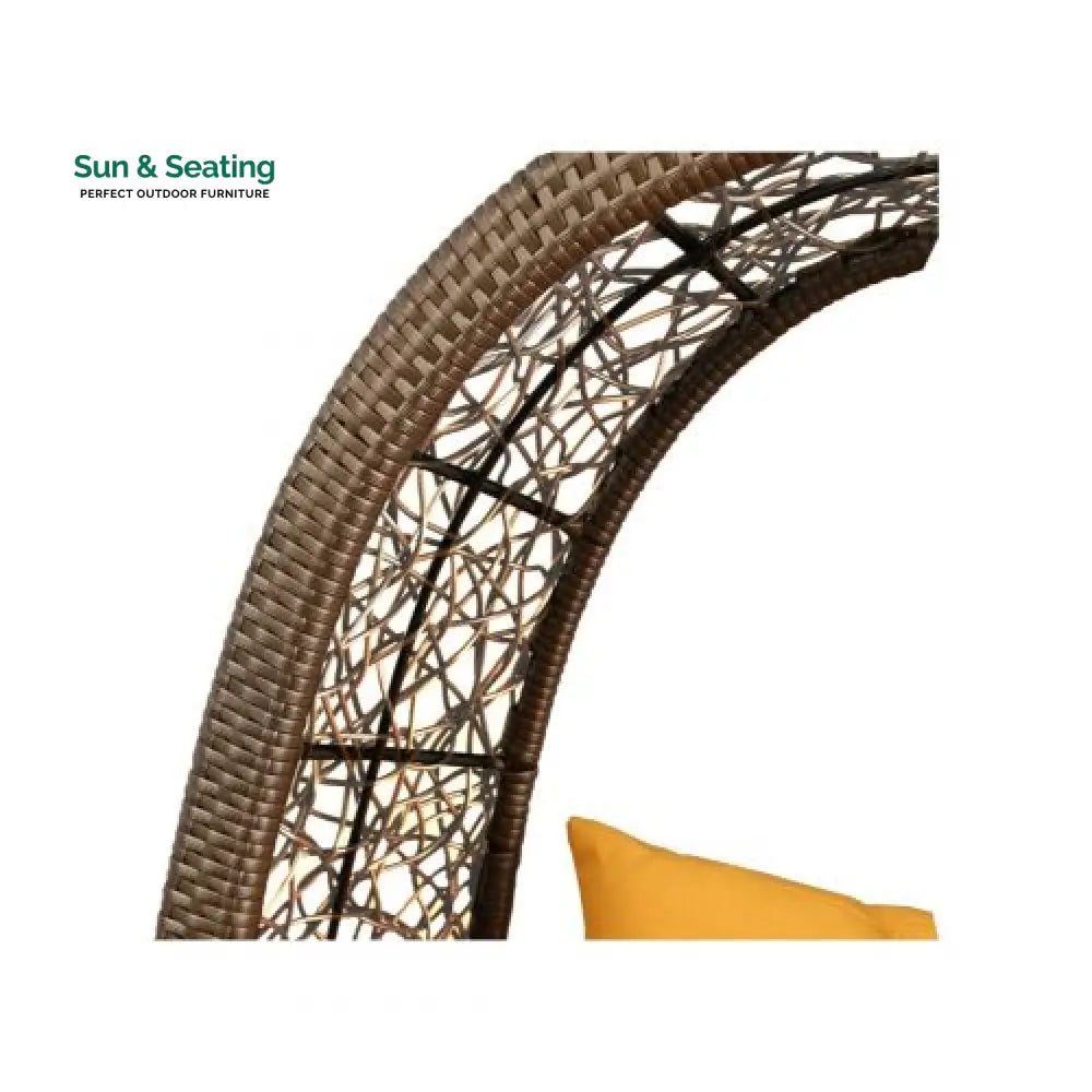 Umberto Single Seater Hanging Swing With Stand For Balcony Garden Swing (Brown) Swings