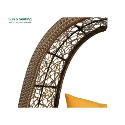 Umberto Single Seater Hanging Swing With Stand For Balcony Garden Swing (Brown) Swings