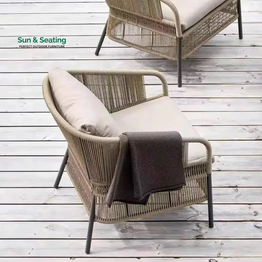 Urvi 2-Piece Outdoor Rope Single Seater Sofa Sofa Set