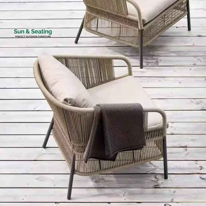 Urvi 2-Piece Outdoor Rope Single Seater Sofa Sofa Set