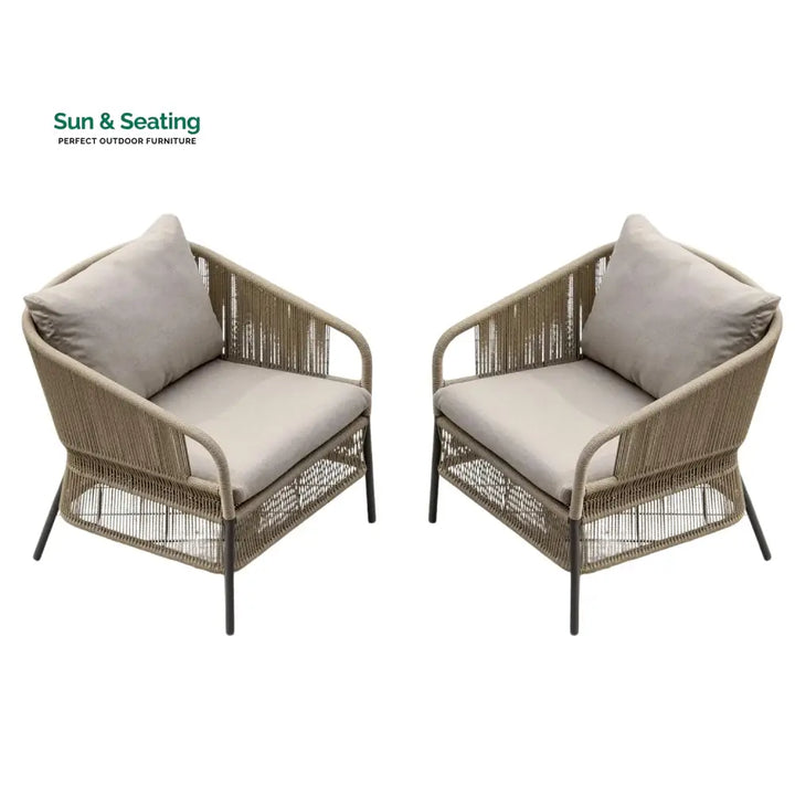 Urvi 2-Piece Outdoor Rope Single Seater Sofa Sofa Set