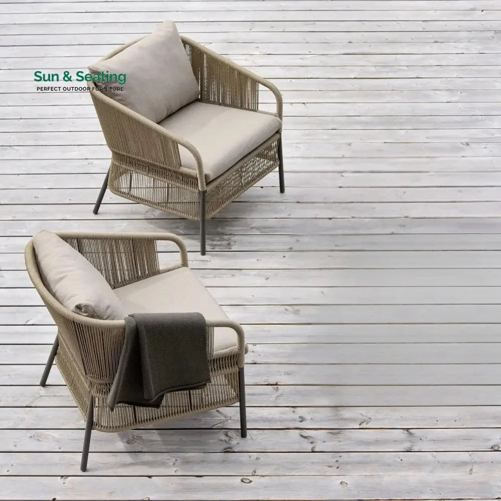 Urvi 2-Piece Outdoor Rope Single Seater Sofa Sofa Set