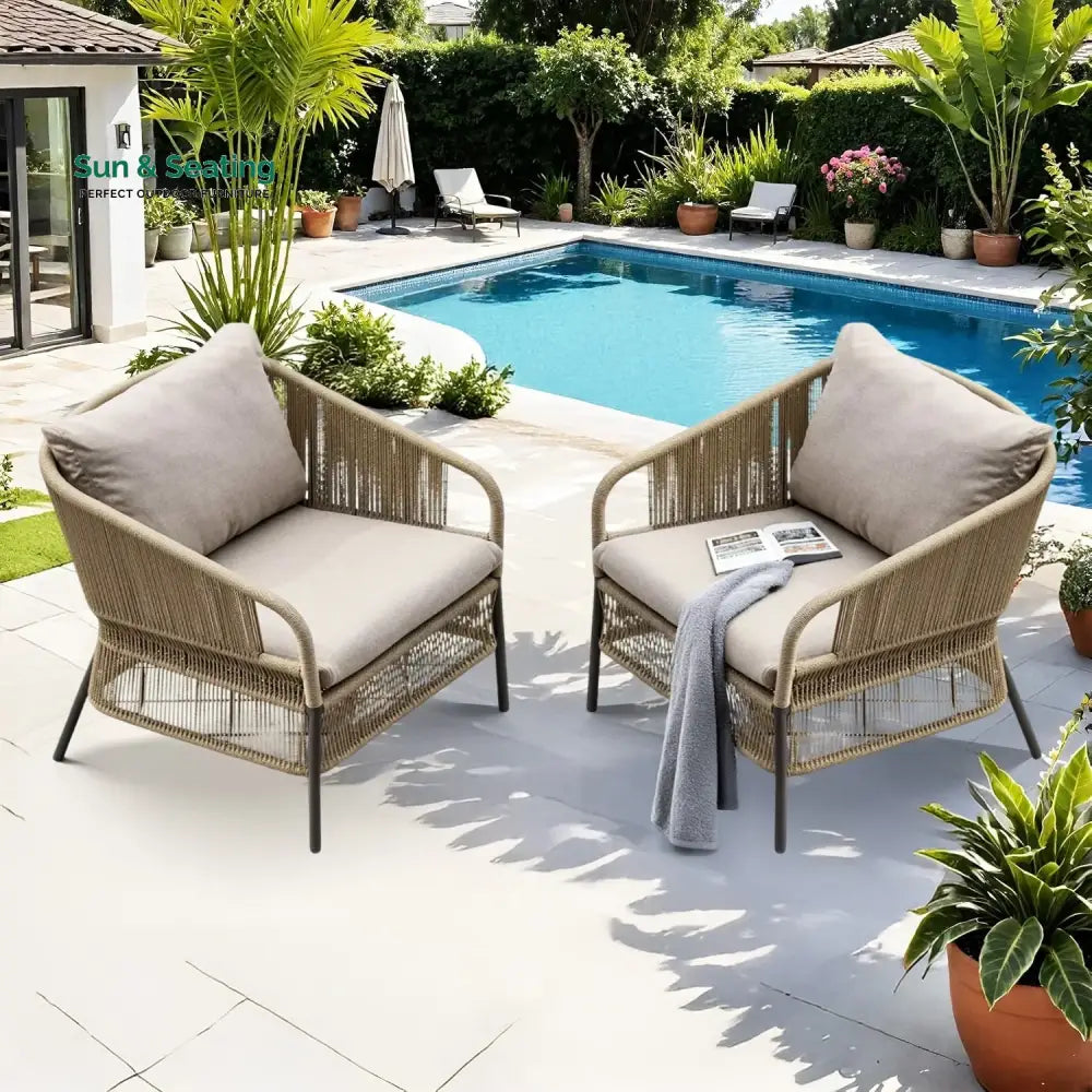 Urvi 2-Piece Outdoor Rope Single Seater Sofa Sofa Set