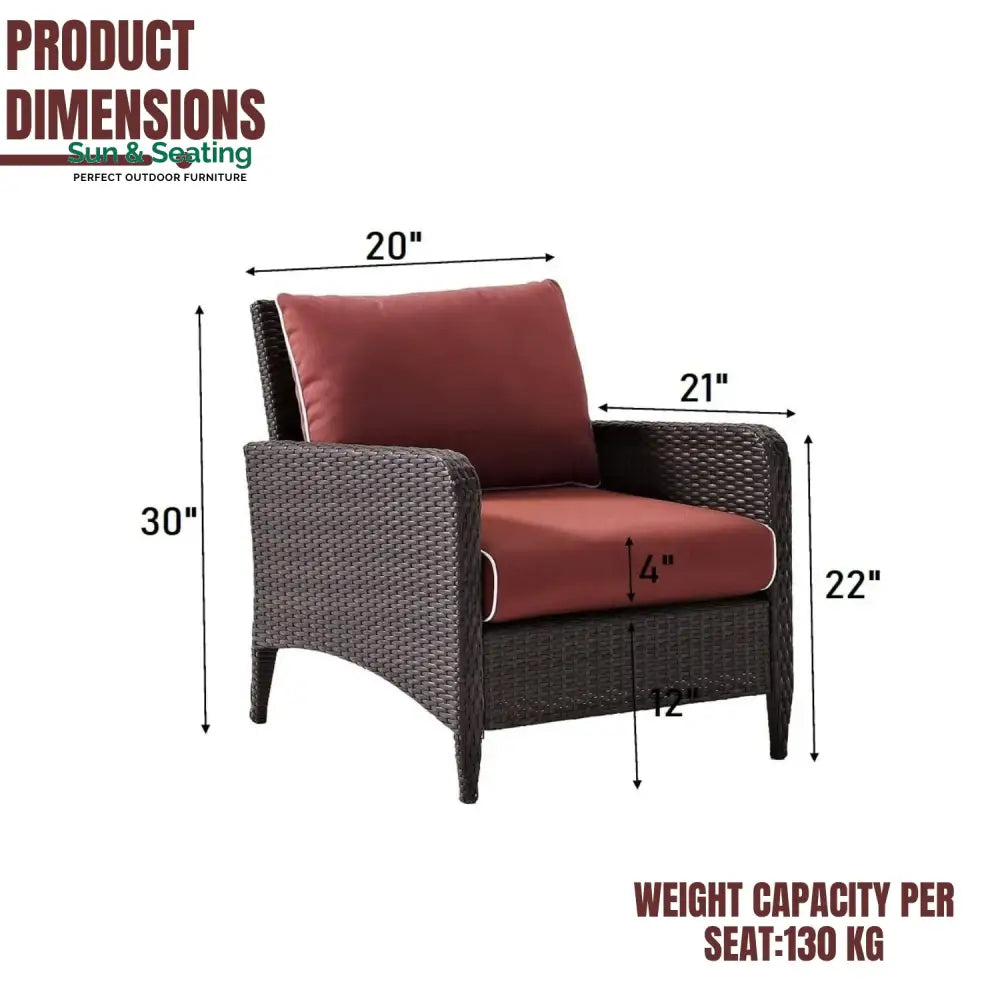 Vaidehi 1-Piece Outdoor Wicker Single Seater Sofa Sofa Set