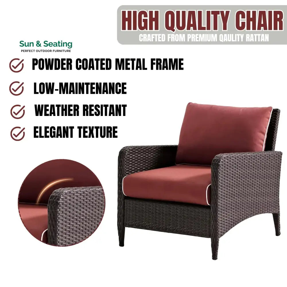 Vaidehi 1-Piece Outdoor Wicker Single Seater Sofa Sofa Set