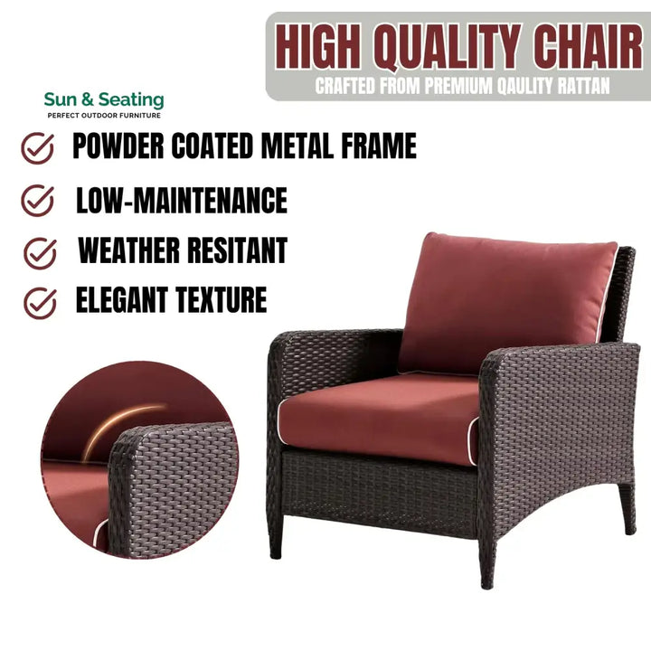 Vaidehi 1-Piece Outdoor Wicker Single Seater Sofa Sofa Set
