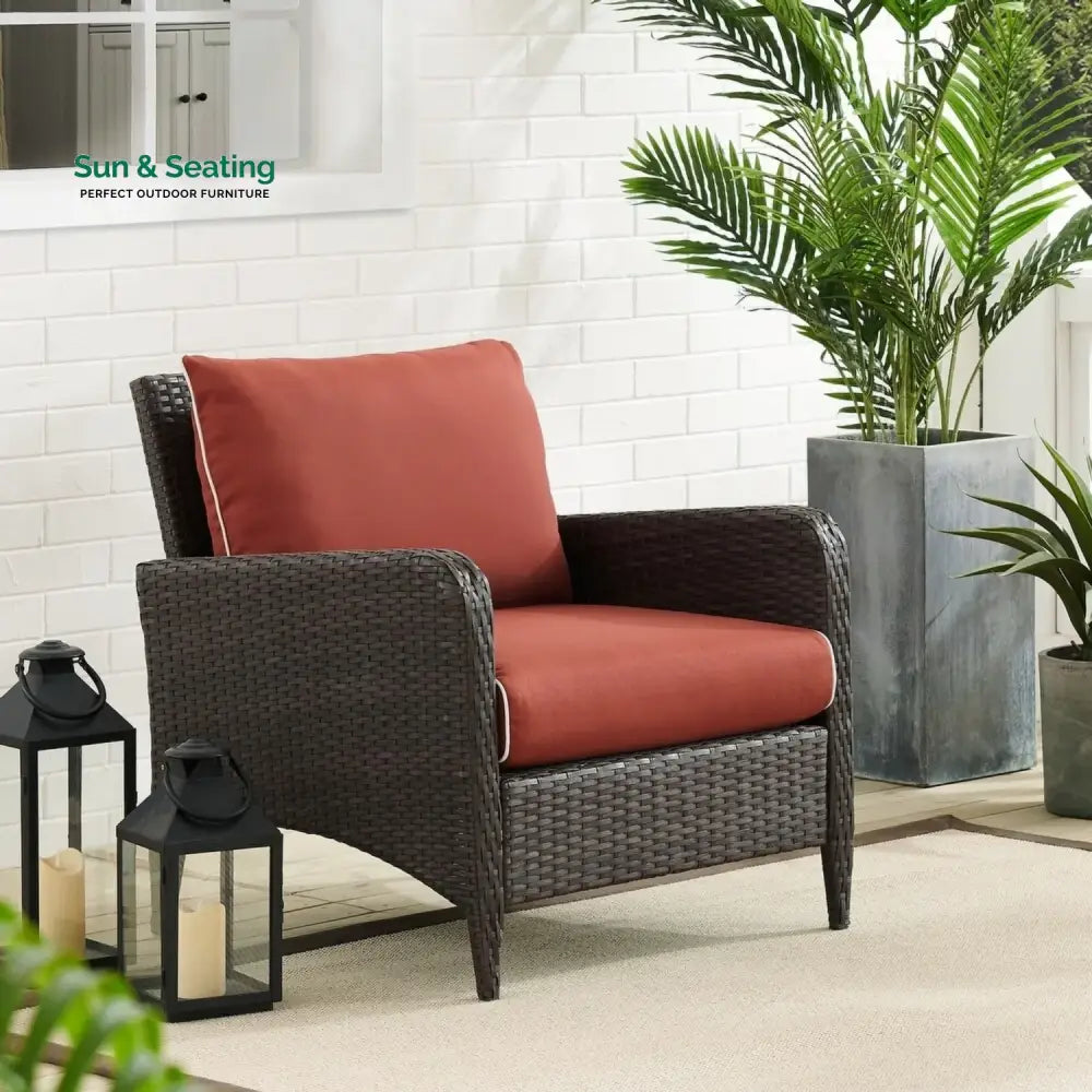 Vaidehi 1-Piece Outdoor Wicker Single Seater Sofa Sofa Set
