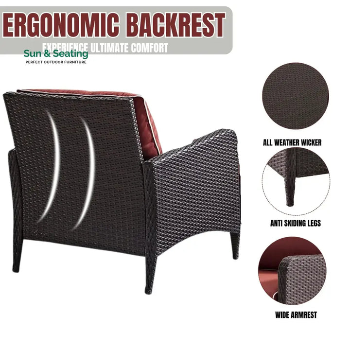 Vaidehi 1-Piece Outdoor Wicker Single Seater Sofa Sofa Set